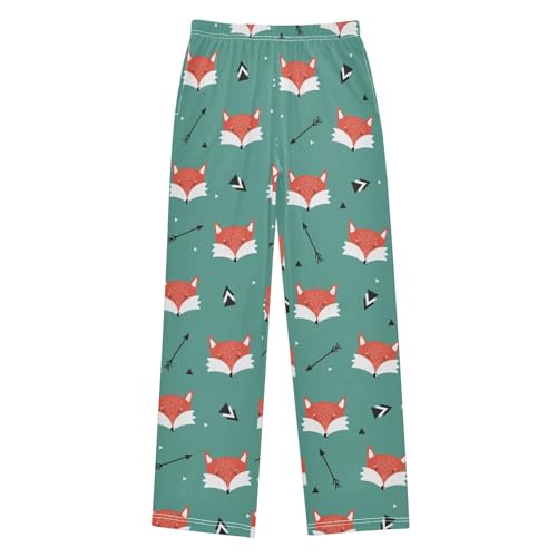 Fox Head and Arrows Boys Long Pants Soft Trousers Elastic Waist Kids Lounge Bottoms with Pockets S-XL