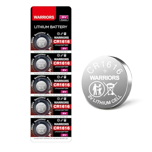 Warriors 5X 1616 Batterie Knopfzellen CR1616 Batterien 3V kindersichere Verpackung Uhren Fernbedienungen Computer-Motherboards