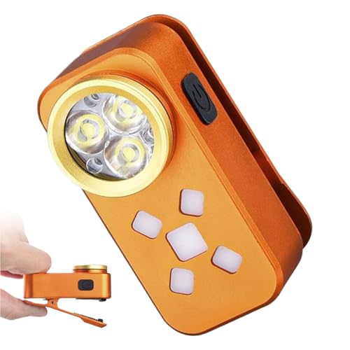 Linterna LED de bolsillo | Linterna recargable de 200-800 lúmenes con clip | Linterna de viaje de 500 mAh, para pesca, supervivencia nocturna, senderismo, mochileros al aire libre