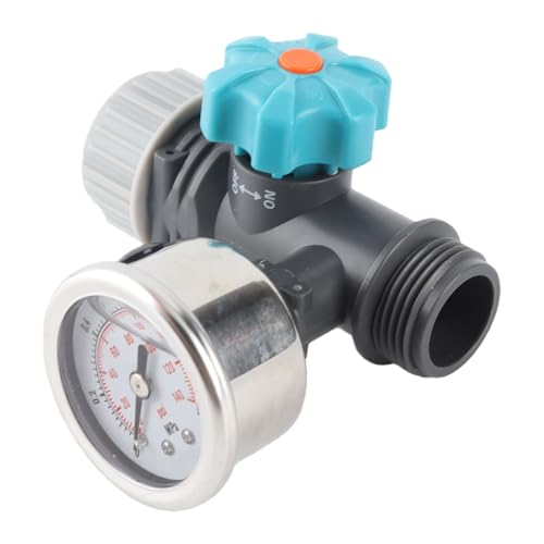 Akozon Válvula Reguladora de Agua Ajustable G3 de 4 Pulgadas con Manómetro, Controlador de Presión, Manómetro Regulador, Controlador de Riego de Jardín de Invernadero