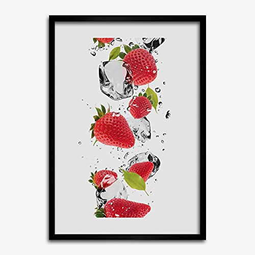 Cadre photo 50x70 cm Tulup décoratif en bois MDF au motif de fraises modernes