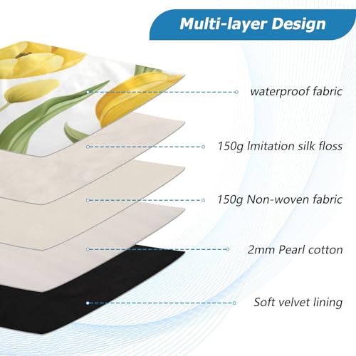 Funda para laptop de 13-14 pulgadas con diseño tulipanes acuarela naranja miniatura 4