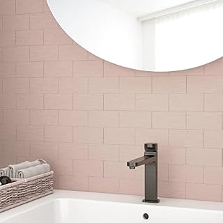 BeNice Peel and Stick Wall Tiles Stickers,Subway Tiles Self Adhesive Splashbacks Bathroom Tiles Metal Adhesive Tiles(5sheets,Rose Gold)