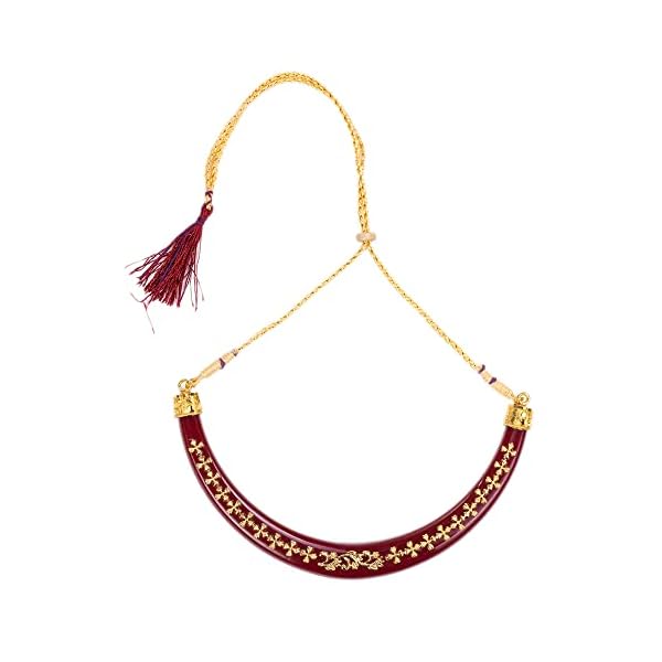 MANIKYA Traditional Necklace Pola - Hasli set Brass and Acrylic Simple Jewellery For Woman and Girls - Image 5