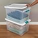 Sterilite 4-Pack Latching Box, Under Bed Storage Bins with Lids, Clear Plastic, 106 Quart - Heavy-Duty Organizing Containers for Closet, Bathroom, and Office