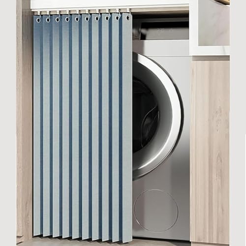 Puerta corrediza autoadhesiva impermeable para armario, estantería de cocina a prueba de polvo, paneles deslizantes ajustables azules para estantes, 50 cm x 180 cm, perfecto para espacios abiertos.