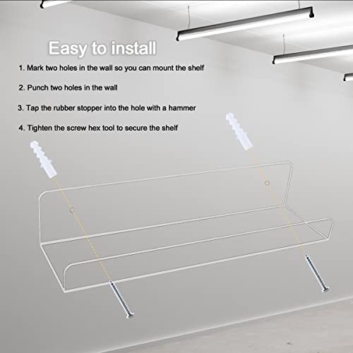 Enenes Acrylic Floating Shelves 2Pcs Acrylic Floating Wall Bookshelf 15 Inch Wall Ledge Shelves Clear For Kids Room Modern Picture Ledge Display Shelf Toy Dolls Storage #TOP4