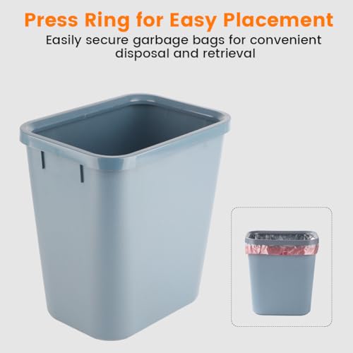 Caneca de basura rectangular de plástico 8L gris miniatura 3