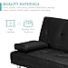 Best Choice Products Faux Leather Upholstery 3-Piece Modular Modern Living Room Sofa Sectional Furniture Set w/Convertible Single & Double Seat Futon Beds, Ottoman, Reclining Backrests - Black