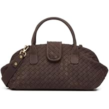Suede Woven Tote Bag for Women Faux Suede Shoulder Bag Woven Purse Vintage Top Handle Handbags Slouchy Hobo Purses Satchel