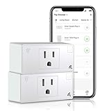 TOPGREENER Smart Mini Wi-Fi Plug with Energy Monitoring, Mini Smart Outlet, Control Lights and Appliances from Anywhere, No Hub Required, Works with Alexa and Google Assistant, TGWF115PQM, 2-Pack