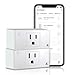 TOPGREENER Smart Mini Wi-Fi Plug with Energy Monitoring, Mini Smart Outlet, Control Lights and Appliances from Anywhere, No Hub Required, Works with Alexa and Google Assistant, TGWF115PQM, 2-Pack