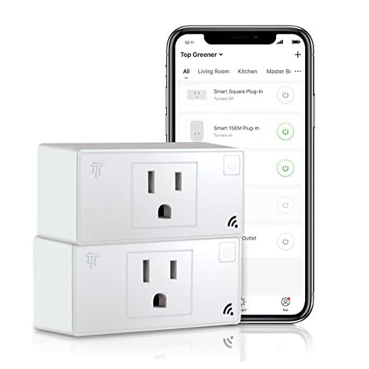 TOPGREENER Smart Mini Wi-Fi Plug with Energy Monitoring, Mini Smart Outlet, Control Lights and Appliances from Anywhere, No Hub Required, Works with Alexa and Google Assistant, TGWF115PQM, 2-Pack
