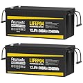 Feuruetc 12V 200Ah Lithium LiFePO4 Battery, Built-in 200A BMS, 2560Wh Energy Storage, Iron Phosphate 8000-15000 Deep Cycles Battery for Solar, Trolling Motor, RV?2pc?