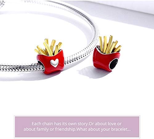 PLESIU Sweets Candy Charm Bead for Bracelets Original 925 Sterling Silver Birthday Mother's Day Christmas Charms for Pandora's Bracelets Or Necklace Family Mom Wife Sister Gift for Her (Chips Charm) - Image 5