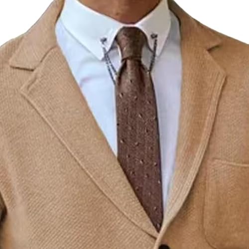 Mens Blazer Collar Knit Outerwear Long Sleeve Button Cardigan Casual Open Front Sweater with Pockets2