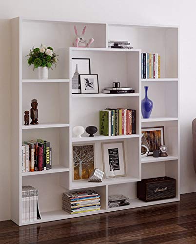 HOMIDEA VENUS Libreria - Scaffale per libri - Scaffale per ufficio/soggiorno dal design moderno (Bianco)