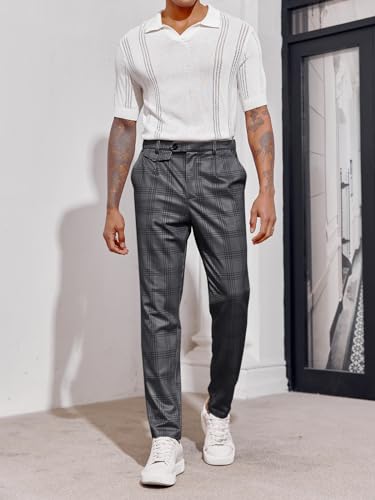 Image of Mens Chinos Slim Fit Pants Stretch Tapered Dress Pant Casual Trousers