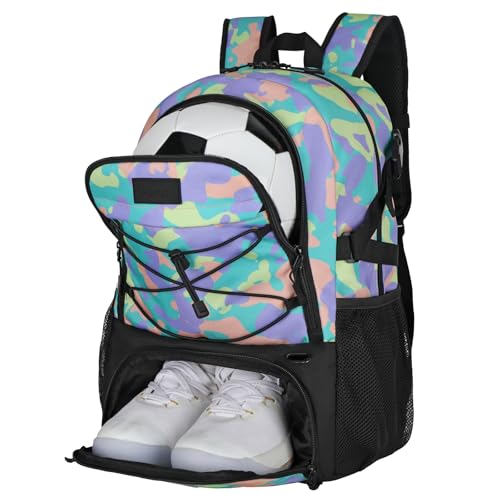 Goloni Soccer Backpack Basketball Backpack with Ball Compartment & Shoe Compartment Backpack for Basketball Soccer Football Volleyball Swim Gym Travel
