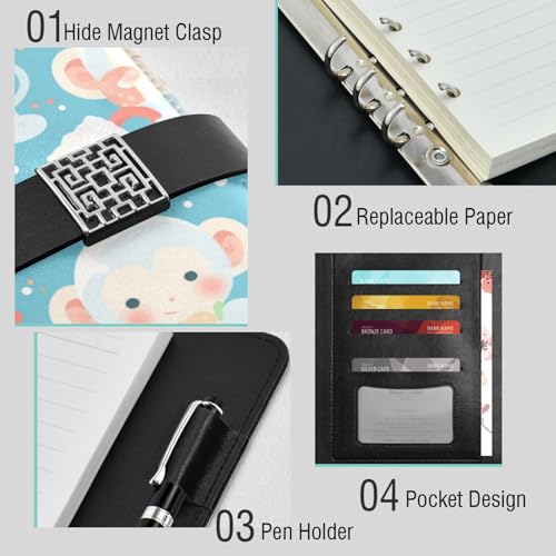 Carnet de notes singe voyage pour ne plus perdre vos idées en cuir blanc - 4