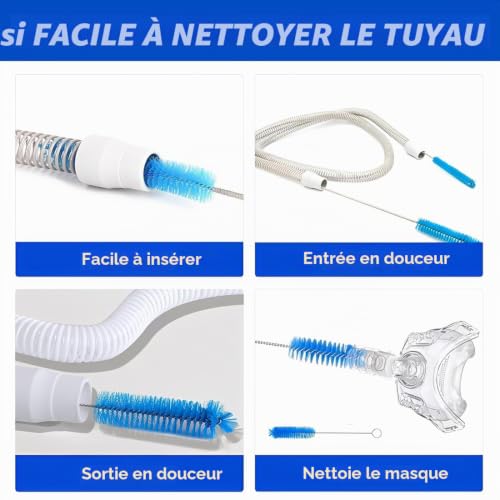 KIRZAX 1 ensemble CPAP et brosse de nettoyage pour masque,CPAP Tuyau et brosse de nettoyage,Diamètre de la brosse : 15 mm et 19 mm,Pour Cpap,tuyaux, aquariums – vue 5