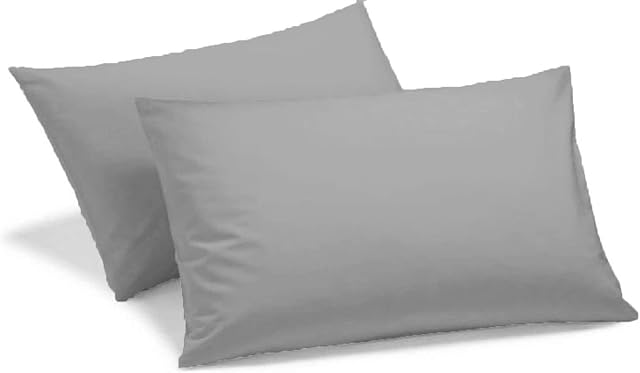 Housewife Pillow Cases 400 Thread Count 100% Egyptian Cotton Soft and Breathable Pillow Cases 2 Pack (Grey)