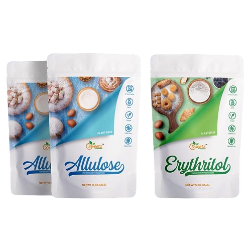 All Purpose Sweeteners: Allulose 2-Pack & Erythritol 1-Pack. Total Servings
