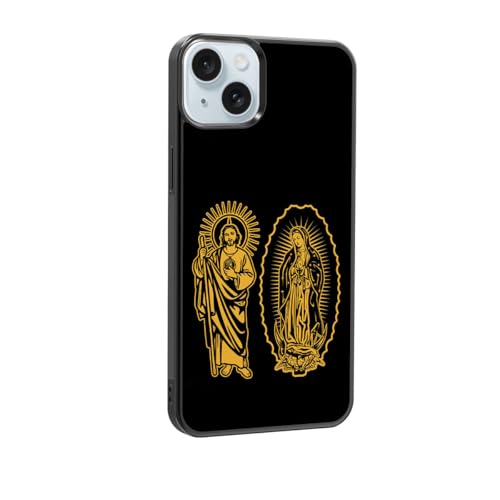 qizjio San Judas Phone Case Shockproof Protective Virgen De Guadalupe Phone Cover for iPhone 15 Plus