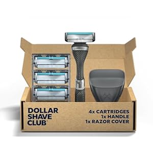 Dollar Shave Club | Travel Shave Set | 4 Swift Rinse Refill Cartridges, 1 Handle, 1 Razor Cover