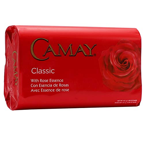Camay Classic Bar Soap, with Rose Essence, 6-Pack of 98 Oz, 6 Bar Soaps.