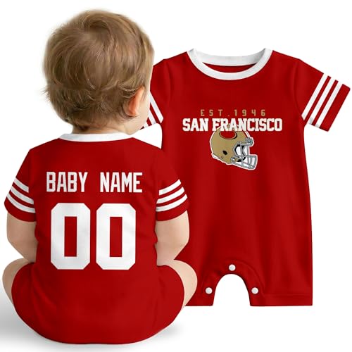 KREDE San Francisco Baby Clothes Custom Baby Romper with Name Number Personalized Bodysuit for Baby Boys Gifts