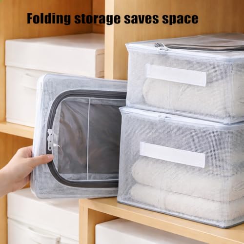 Image of DecorTwist Large Under Bed Storage Box | Heavy-Duty Foldable Organiser with Thick PVC Transparent Cover | Dustproof Storage for Clothes, Shoes, Quilts & Blankets | Home Organizer (Style 1, Pack of 3)