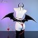 KORURACLUB Succubus costume premium pu cosplay lingerie for women wing devil lingerie (Red/, Small)