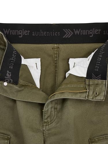 Wrangler Authentics Men's Comfort Flex Waist Cargo Short, Olive Night, 36
