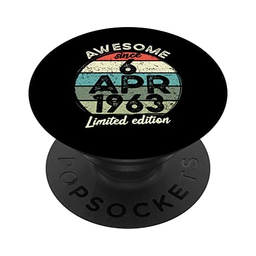 Camiseta de cumpleaños de 60 años, 6 de abril de 1963, 60 cumpleaños PopSockets PopGrip Intercambiable