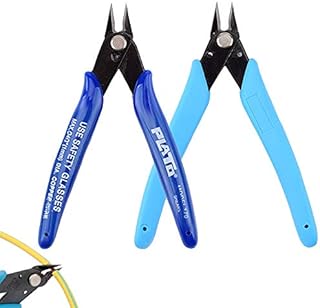 Flush Cutters, Side Cutters Wire Cutters Electrical Wire Snips Cable Cutter Side Cutters Precision Pliers Snips for Jewelry Craft DIY Coil Making ,Model-Making Cutting 2PCS