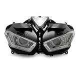 R25 R3 Headlight Motorcycle Lights Angel Demon Eye HID Projector HID Angel Eye Compatible With YAMAHA YZF R25 R3 2013-2017(Red)
