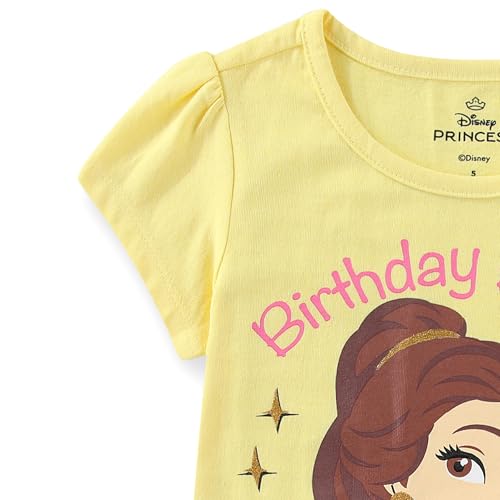 Image of Disney Princess Moana Frozen Birthday Girls T-Shirt for Toddler Big Kids