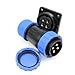 ZBLZGP TY28 4 Pin Solder-Free Waterproof Connector Male Female Wire Plug Socket Panel Mount Quick Disconnect Bulkhead Connector 45A 10AWG