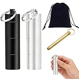 Mini Salzstreuer für Unterwegs, 2 Stück Mini Gewürzgläser Set mit Kordeltasche und Löffel，Camping Zubehör, für Reisen Zuhause, BBQ,Outdoor Picknick, Küche Kochen