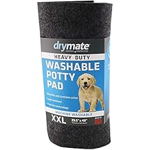 Drymate Heavy Duty Washable Potty Pad, Reusable Black Charcoal Pee Pad for Puppy Training Absorbent/Waterproof Protects Surfaces, Contains Liquids USA Made XXL 29.5 Inches x 48 Inches
