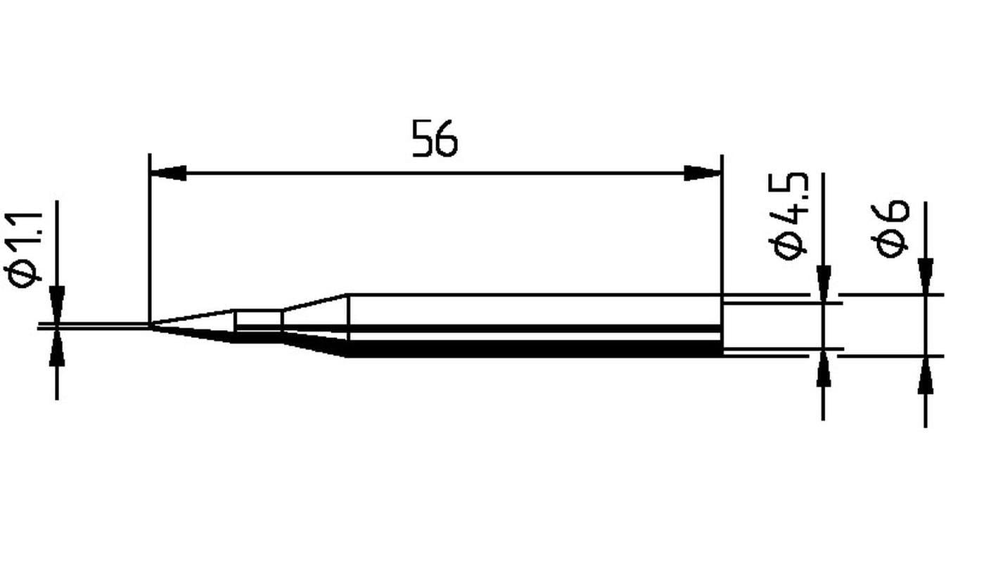 ERSA Ersadur 0162BD Permanent Soldering Tip Straight Pencil Tip 1.1 mm Diameter with Ersadur Coating