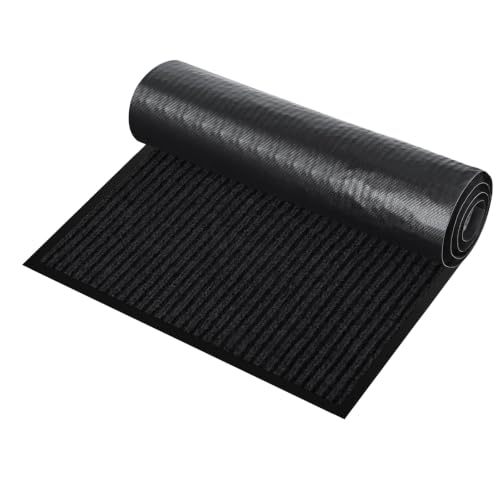 Commercial Floor Mat 3' x 5' Front Door Mat Extra Large, Industrial Hallway Runner Rug Heavy Duty Outdoor Indoor Utility Mat Low Profile Entryway Carpet Non Slip Backing for Home Office, Black