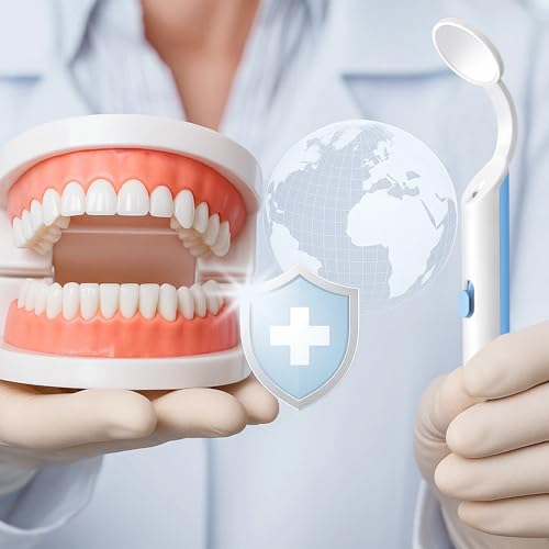 2 Pieces Dental Mirror with Light - LED Lighted Teeth Inspection Mirror, Anti Fog Curve Angle Mouth Mirrors Dentist Oral Assistant Care Tool Accessories (Light Blue)