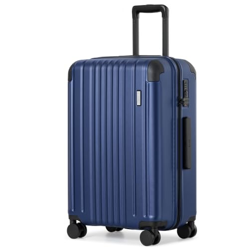 Image of Coolife Luggage, Lightweight and Durable Hardshell, 24 in, Navy Blue
