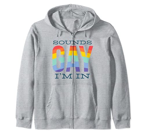 Sounds Gay - I'm In - Funny LGBTQ+ Quote Rainbow Pride Proud Sudadera con Capucha