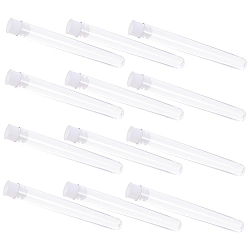 SOLUSTRE 100pcs Plastic Test Tubes Long-time Use Heat Wear Resistant for Boys and Girls' Educational Experiments