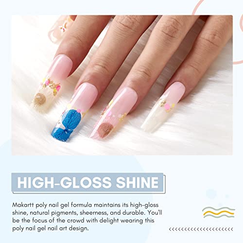 Makartt Poly Nail Gel Clear 50Ml - Builder Nail Gel For Natural-Looking Nails, Spring Summer Colors Nails For Trendy Nail Art Designs - Long-Lasting And Easy To Use For Diy Or Salon Quality Nails #TOP2