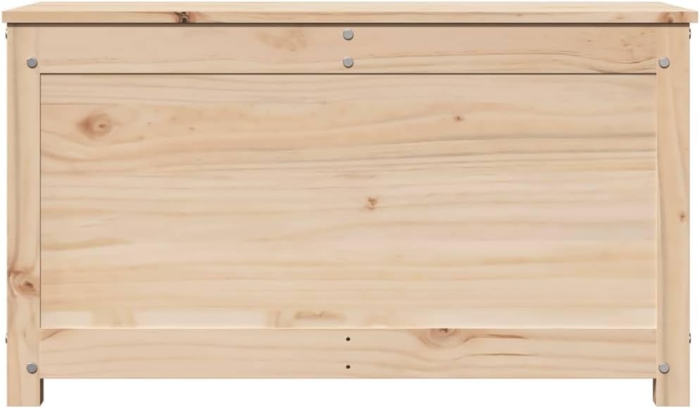 Solid Pine Wood Storage Box with Hydraulic Lift Lid 31.5x15.7x17.9 in for Home Organization, Rustic Decorative Chest for Living Room Bedroom Hallway