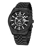 SAPPHERO Orologio Uomo Analogico Al Quarzo Cronografo 50M Impermeabile Moda Sportivo Elegante Classico Orologio da Polso Uomo Cinturino in Acciaio Regalo per Uomo,Nero